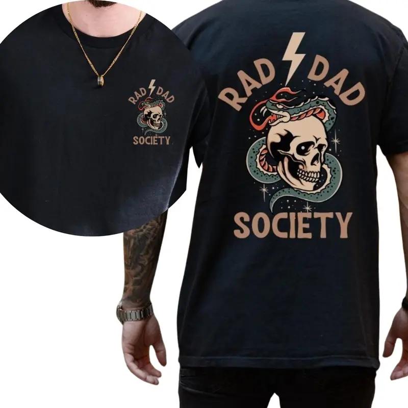 Rad Dad Society T-Shirt, Cool Dad Club, Dad Life Tee, First Father’s Day Shirt Present, Dad of Girls, Papa Of Boys, Gift For Husband, Daddy T-shirt, Men’s Casual-men’s shirt