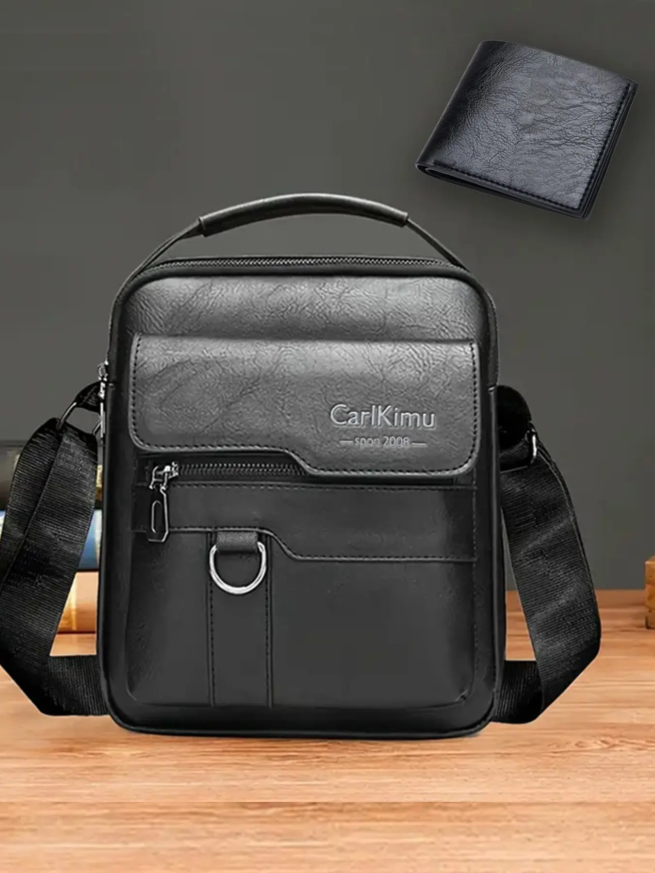 Men's crossbody bag, retro style, large capacity, shoulder bag, business handbag, travel crossbody bag, briefcase, large capacity, commuting, business style wallet, Messenger Bag