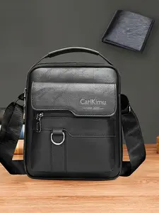 Men's crossbody bag, retro style, large capacity, shoulder bag, business handbag, travel crossbody bag, briefcase, large capacity, commuting, business style wallet, Messenger Bag