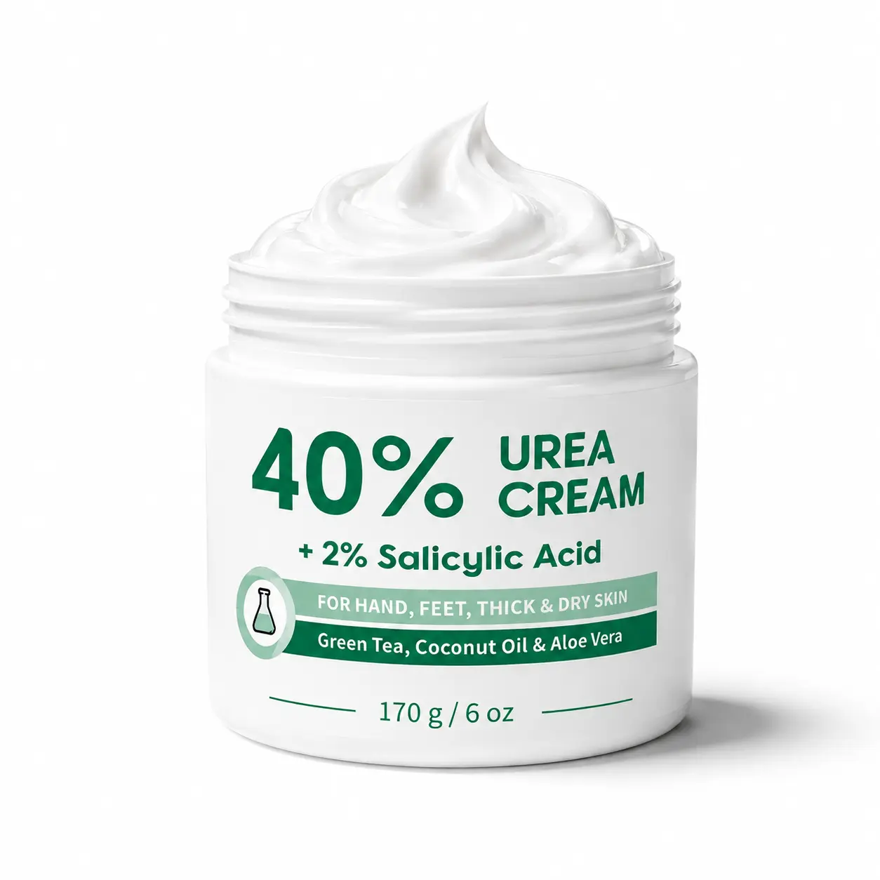 [New] Urea Cream 40 Percent for Feet, Maximum Strength, 6 oz Foot Cream for Dry, Cracked Heels, Callus Care with 2% Salicylic Acid, Moisturizer for Hands, Elbows, Knees, and Rough Skin, 170 g / 6 oz
