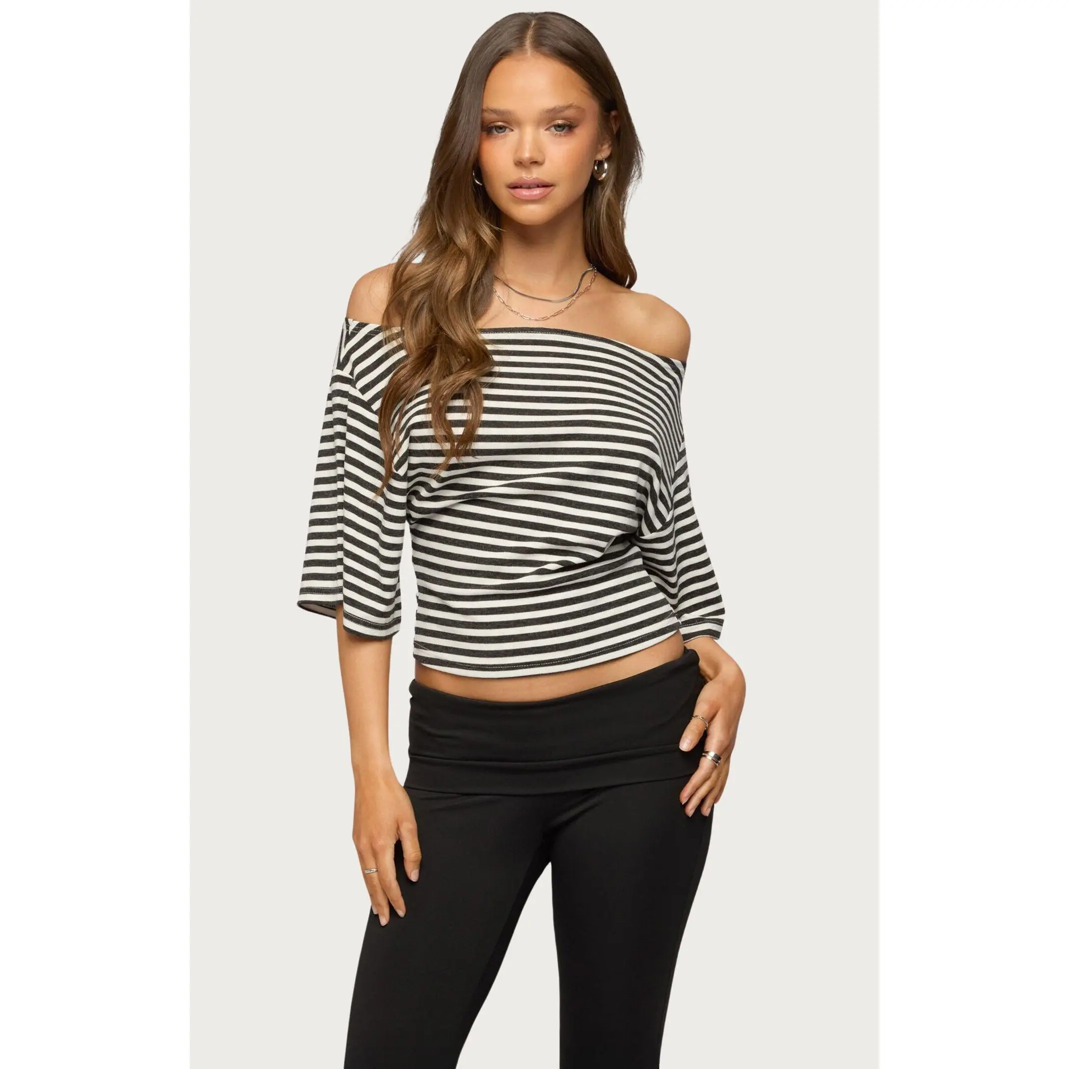 Edikted Women's Jadan Striped Off Shoulder Top