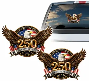 2pcs 250th Anniversary USA Car Decal Sticker, USA Patriotic 4th of July 1776–2026 Vinyl for Car, Truck, Window, Laptop, 250 Years American Independence Bumper Stickers