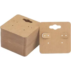 100 count Earring Display Holder Cards, 2 Inch Brown Earring Hanging Cards, Blank  Paper  Tags with 6 Holes for Selling,  DIY Crafts, Retail