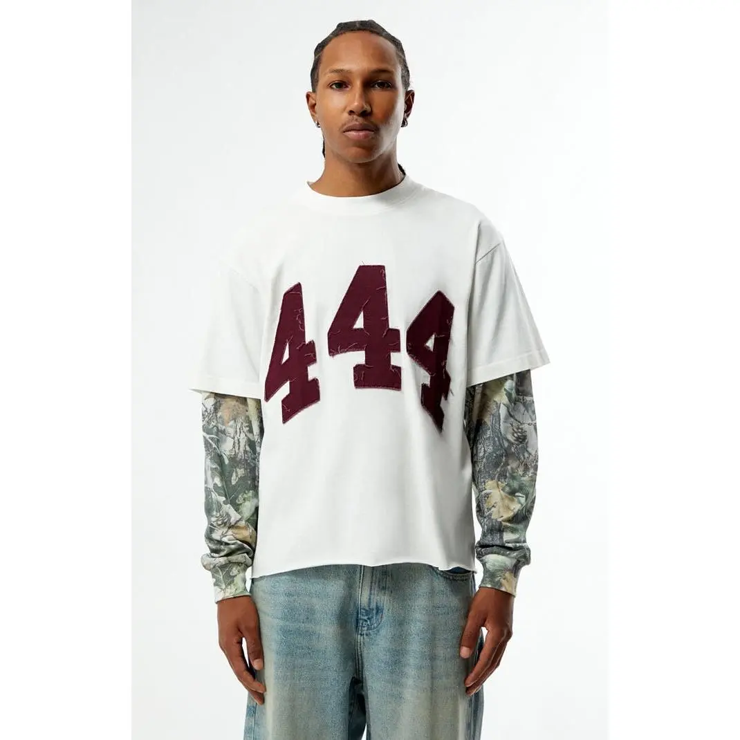 Pacsun Men's 444 Camo Cropped 2fer Long Sleeve T-Shirt - TikTok Shop