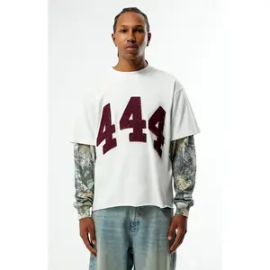 Pacsun Men's 444 Camo Cropped 2fer Long Sleeve T-Shirt