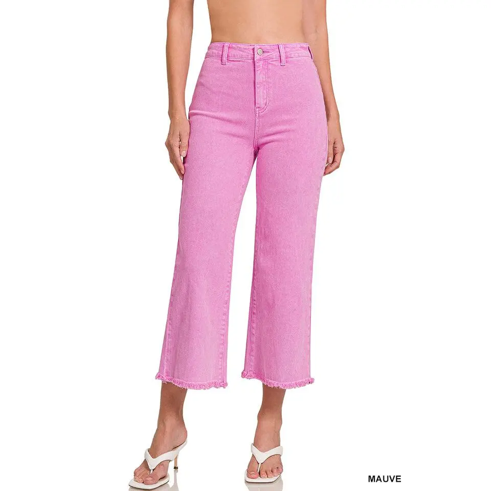 ***DOORBUSTER*** It's About Time Colored Denim Wide Leg Jeans in Mauve