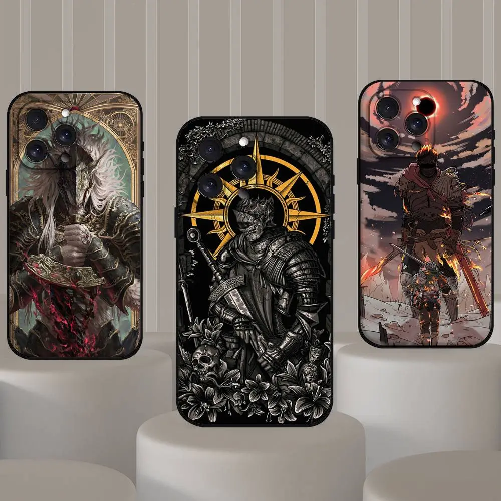 D-Dark S-Souls Colorful Animal-Themed Matte Soft Silicone Phone Case for iPhone 17 Air, 16, 15, 14, 13, 12, 11, Pro, MAX - Protective Funda for Smartphone, Cellphone, Handheld Device