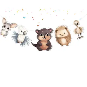 Cute Aussie Animals 5 pcs Banner - Adorable Australian Wildlife Party Decor