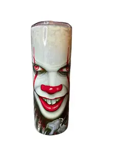 Penny Wise - It Clown - It Movie - Face and Fingers ~ 20oz Skinny Sublimation Tumbler - Amy's Tumbler Junkies - Your Favorite Tumbler Shop!