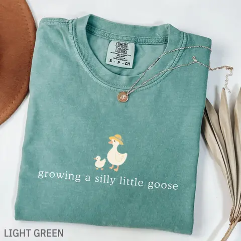 Comfort Colors Growing a Silly Little Goose Shirt, Cute Pregnancy Announcement Shirt, Pregnant Shirt, Homestead Mom Gift, Baby Shower Gift