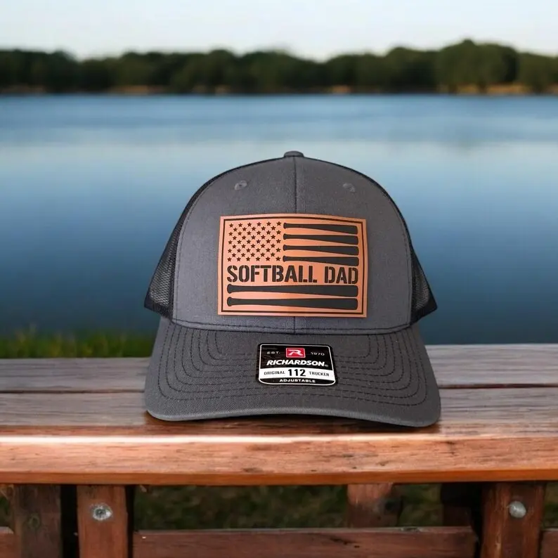 Softball Dad Gifts, Softball Dad Hat, Softball Trucker Hats, Softball Hats For Men, Softball Dad American Flag