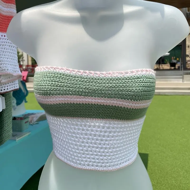Handmade Crochet Bandeau Top - Womenswear - Comfortable Fit - Stylish Design for Women
