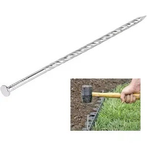38 count 6-Inch Artificial Turf Stakes, Stainless Steel Spiral Landscape Spikes, Landscape Edging Anchoring Spikes for Paver Edging, Weed Barrier, Artificial Turf Stake, Tent Stakes