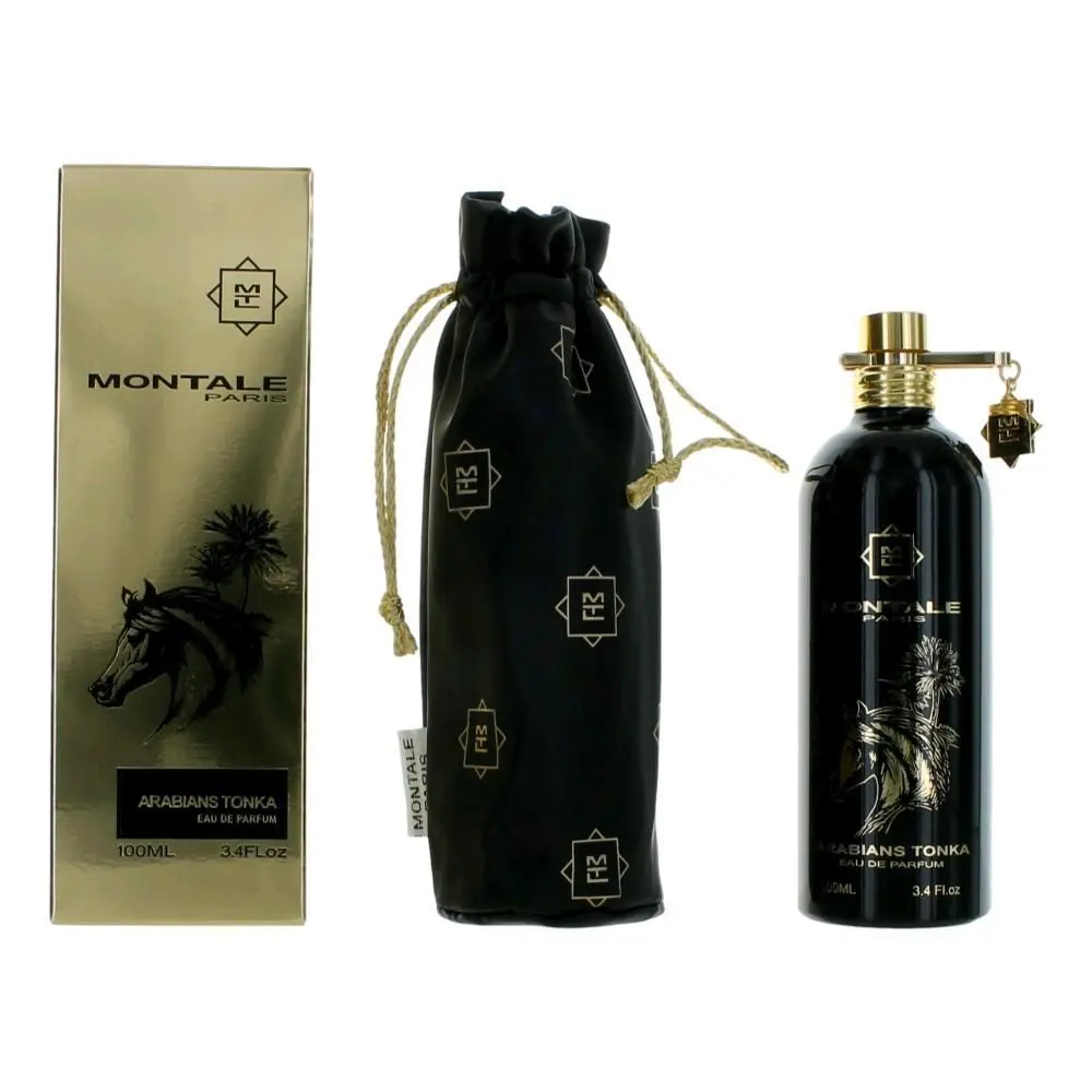 Montale Arabian Tonka Women's Unisex Eau De Parfum Spray Bottle - 3.4 oz (100ml), Horse Motif, Sleek Design