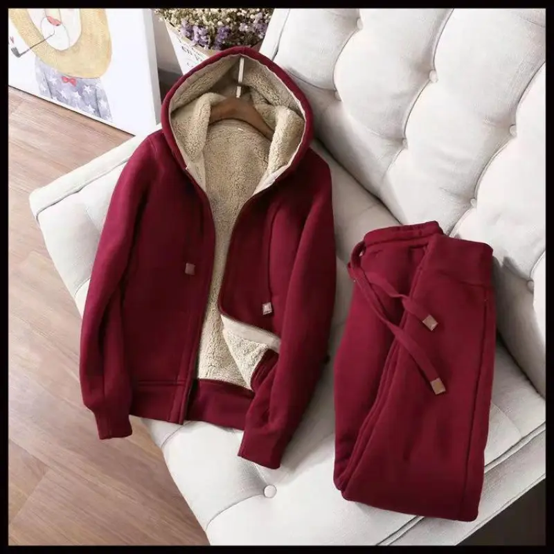 2026 Fall Winter Fleece-Lined Hoodie Set|       Women's Plush Matching Lounge Set|       Cozy & Warm  Comfy Fashion#     FleeceSet#     MatchingSet#     ComfyFashion used with a raincoat