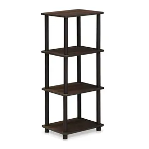 TURN-N-TUBE Storage Shelves, 4-Tier Open Frame Book Shelf, Standing Corner Shelf, Toolless Assembly, Open Shelves, for Organization and Storage, Living Room,
