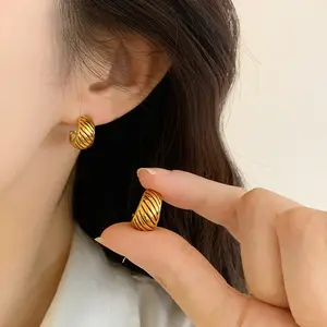 NEW! Vintage French Twist Lock Earrings - 18k Gold Plated, Never Fade, Hypoallergenic |     Luxury Minimalist Ear Climbers for Women