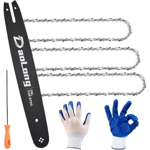 ?16 Inch  Bar & Chain Combo - 3/8"LP Pitch .043" Gauge 55 Drive Links Fits MS170/MS180c/Stihl MS170 Bar?/16  Chain? - Complete  Chain Kit(3 Chains + 1 Bar + 1 File + 1 Gloves)