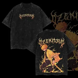 valentine shirts Demon Slayer Zenitsu Vintage Unisex Oversized Manga T-Shirt – Acid  Graphic Tee for Anime Merch Fans & Outdoor Outfits | TikTok Shop