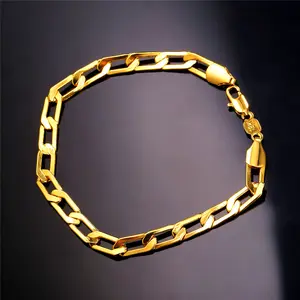 FindChic Cuban Chain Bracelets Slim Cuban Chain Bracelet Elegant Rose Golden For Women Men Girlfriend Boyfriend