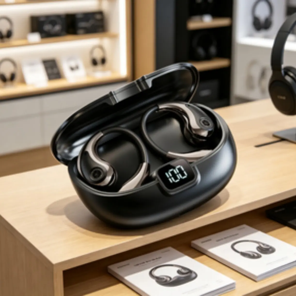 YX48 Open Ear OWS Wireless Earbuds With LED Battery Indicator, Built In JL Chipset CE ROHS Certified For Sports Daily Listening And Clear Calling