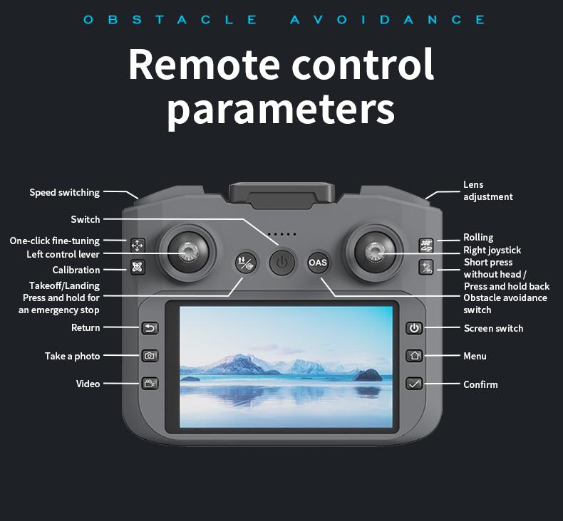 MAX Dual Camera Drone with Obstacle Avoidance, Brushless Motor, Dual Batteries, 4.3" HD Display Remote, Foldable RC Drone for Adults Beginners
