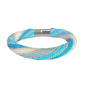 Ilde de Yemaya Assesu with Magnetic Stainless Steel Closure Beaded Crochet Bracelet for All Ages by Ilenes's Elekes