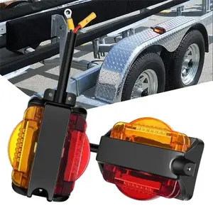Nilight Enclosed Amber Red Trailer Fender Lights (Pair)
