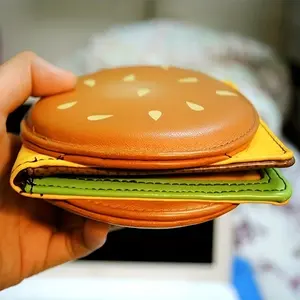 Hamburger Shape Women's Cute Wallet, Cheese Burger Wallet, Novel Gift, Party Elegant Wallet, Rfid Anti-Theft Magnetic Wallet