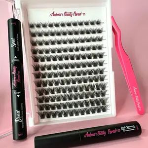 Cluster Diy Kit Eyelash Extensions includes Lashes,Bond,Sealeant, Remover and Tweezers