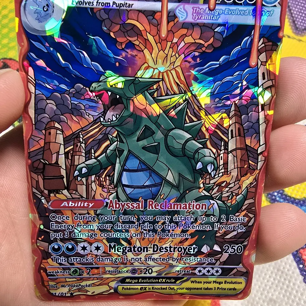 pokemon stained glass card Jolteon, Flareon and Vaporeon stained-glass / Custom holographic Pokémon  card / Tag team card