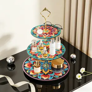 DIY Diamond Art 3-Tier Tray Kit - Mosaic Style Cupcake & Table Decor Stand, Beginner-Friendly Gift