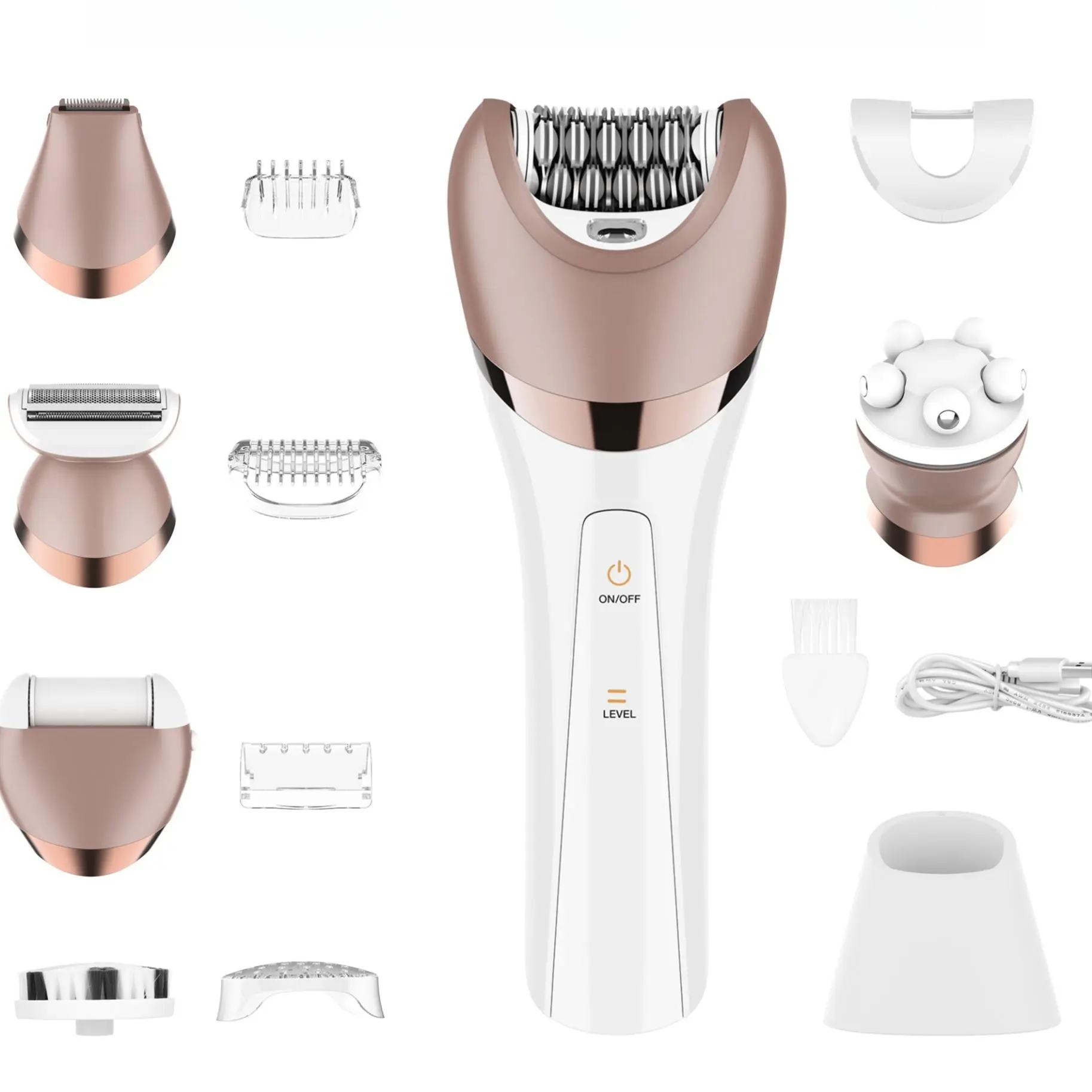 6 in 1 Electric Shaver, Cordless Body Shaver, Cordless Portable Shaver, USB Rechargeable Hair Removal Machine Epilator Hair, Multifunctional Beauty Kit, Washable Facial Cleaning Instrument for Women Shaving Products