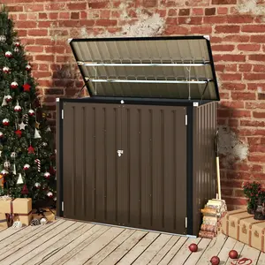 46 cu.ft Outdoor Bike Storage Box - Waterproof Trash Can Cabinet & Multi-Purpose Garden Organizer Shed