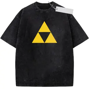 Triforce Symbol Graphic T-Shirt, Legend Of Zelda Minimalist Logo Design, Retro Gaming Aesthetic Streetwear Tee, Unisex Menswear Womenswear Top, Fantasy Gamer Shirt