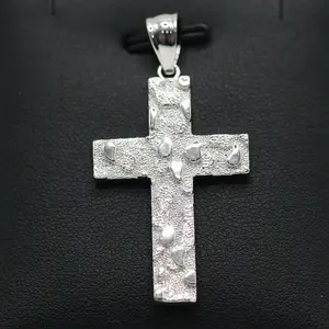 925 Silver Cross Nugget Pendant