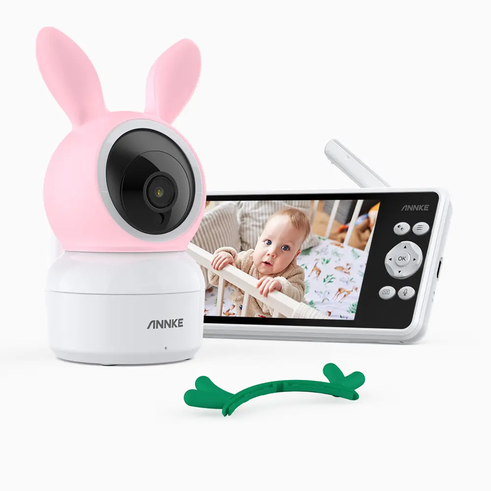 ANNKE 1080p 5" HD Video Camera Monitor for Nursery, Multi-Sensor (Voice, Motion, Temperature) Detection, Feeding Reminder, Privacy Protection, Security Camera Christmas Gift