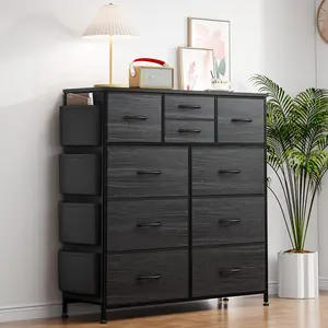 【Deals for Your Days】AOWOS 10 Drawers Dresser, Storage Unit Organizer Chest for Clothes, Tall Dressers & Chests of Drawers for Bedroom, Hallway, Living Room, Closet, & Dorm Furniture - Steel Frame