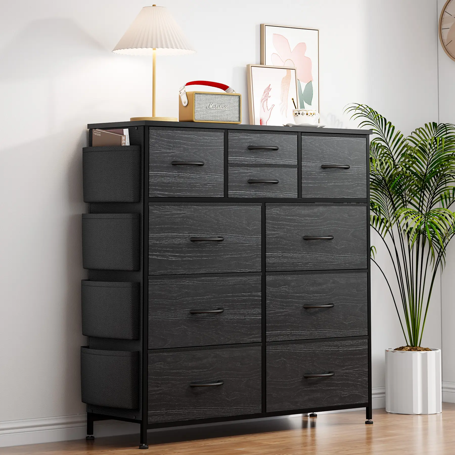【Deals for Your Days】AOWOS 10 Drawers Dresser, Storage Unit Organizer Chest for Clothes, Tall Dressers & Chests of Drawers for Bedroom, Hallway, Livin