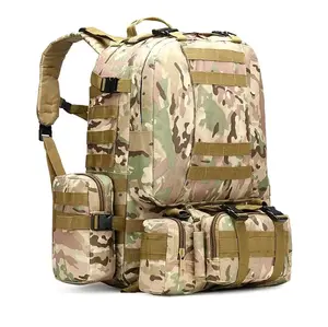 Military Style Tact Backpacks 4 in 1 for Camping Hiking Hunting Bug Out Bag Outdoor 55L Pack CP Camo - Perfect for Outdoor Activities
