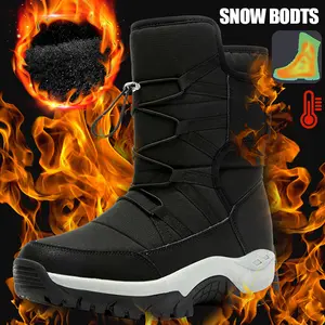 Men's Anti Slip High-top Boots Keep Warm Snow Boots Waterproof Plush Work Shoes