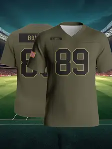 Bowers #89 Sleeveless American Flag Design Movie Football Jersey Sportswear, Comfortable Quick-Dry High-Quality Sports Clothing Gift Choice, Athletic Tops