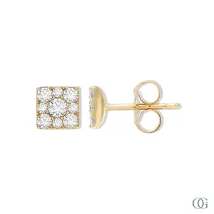 Dainty Square Diamond Stud Earring