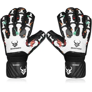 Soccer Goalkeeper Gloves, 1 Pair Football Goalie Gloves with Strong Grips, High Performance Pro-level Goalkeeper Glove with Finger Protector, Football Equipment