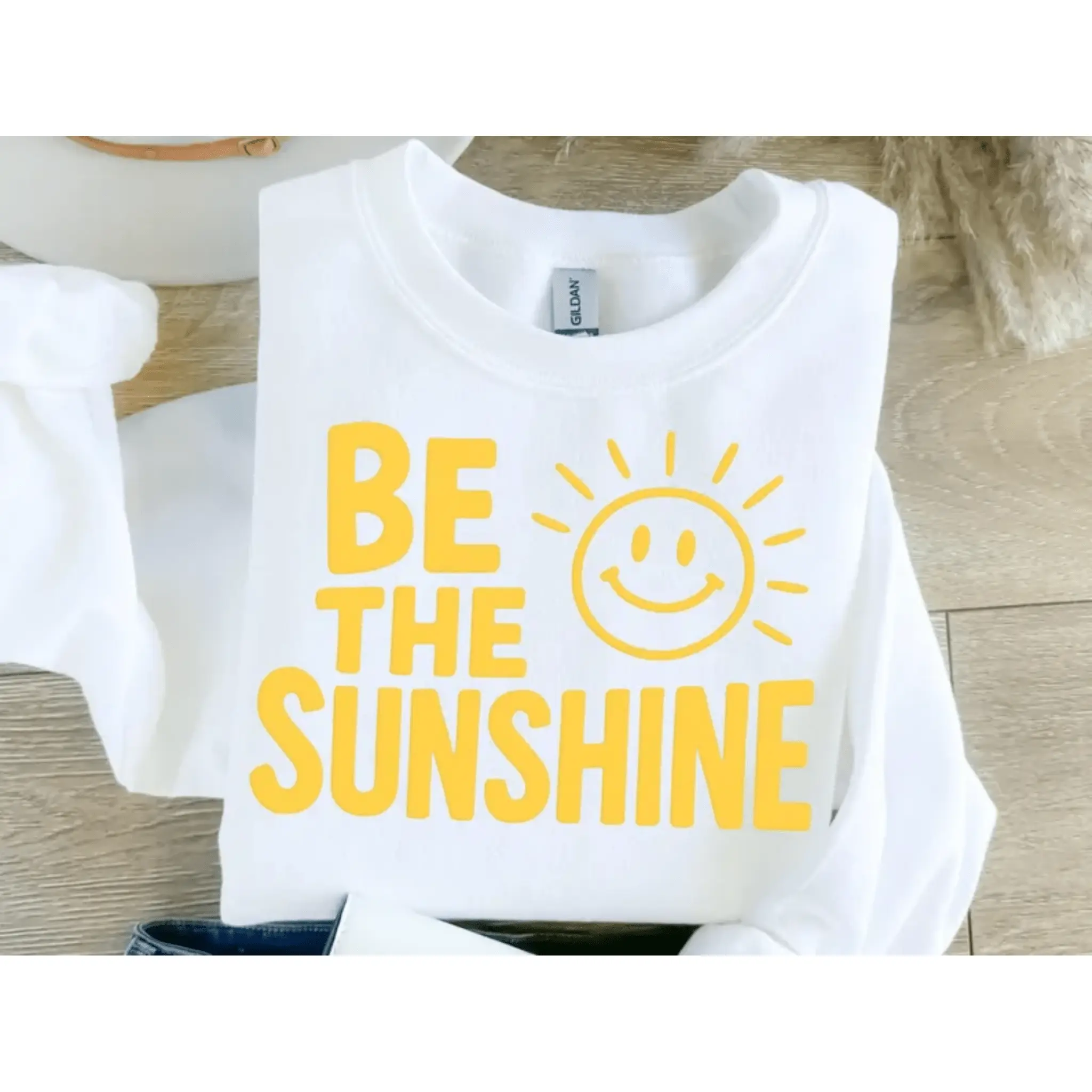 RTS BE THE SUNSHINE SMILE FACE SINGLE COLOR YELLOW DTF DIRECT TO FILM transfers ADULT 10X12  19-L