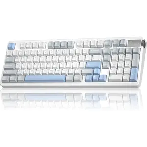 LEOBOG A98-96% Mechanical Keyboard , Tri-Mode BT5.0/2.4GHz/USB-C, Creamy Keyboard with Number Pad, Gasket Structure Hot Swappable, Custom Gaming Keyboard RGB Backlit with Knob for PC