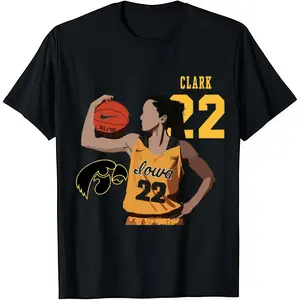 Men's Cotton Sports T-Shirts - Comfy, Soft, Stylish, Breathable Shortsleeve Crewneck, Fashion Designer Graphic Tees with Clark 22 Vibes Basketball Star Style, Casual Menswear Top, Classic Gift