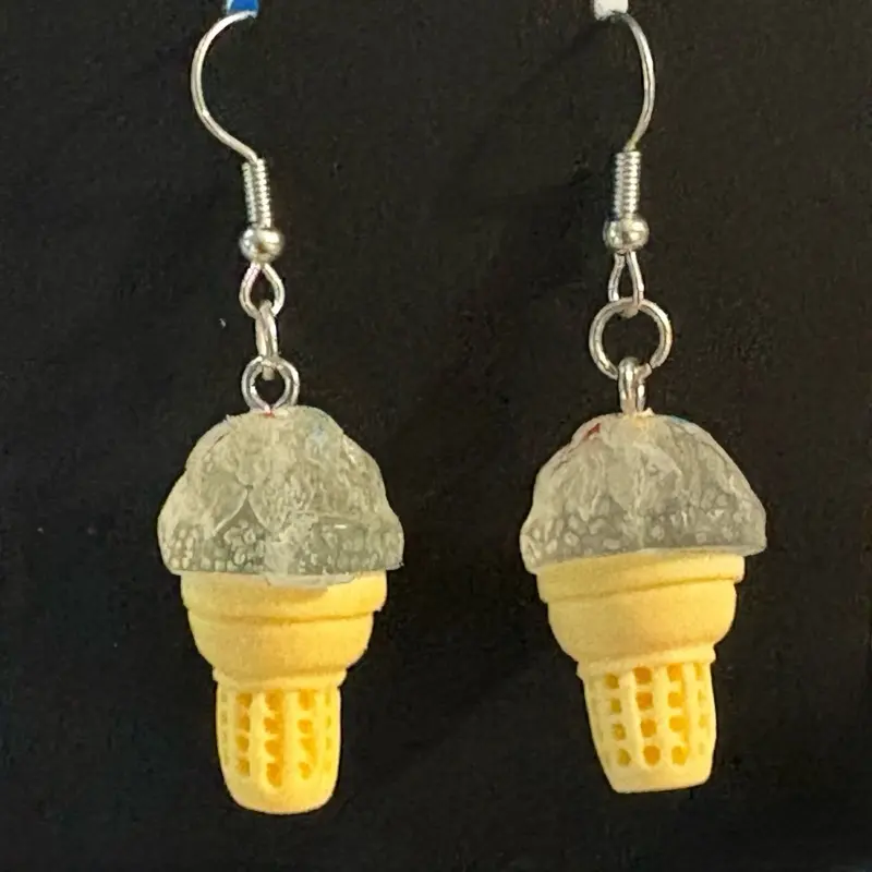 Clear ice cream earrings