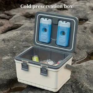 1-Pack Large Capacity Portable Cooler Box - Leak-Proof Design, Durable Handle Suitable for Camping, Barbecue, Picnic, Home, Office, Travel - Keeps Food and Drinks Cool/Hot for Hours, Outdoor Meal Storage, Portable Design, High-Quality Insulation, Essentia