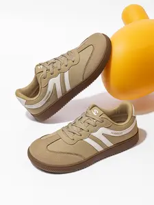 HOBIBEAR Wide Head Flat Casual Outdoor Training Shoes, Lightweight Vintage Style Lace-Up Sports Sneakers, Lightweight Breathable Shoes for Men & Women